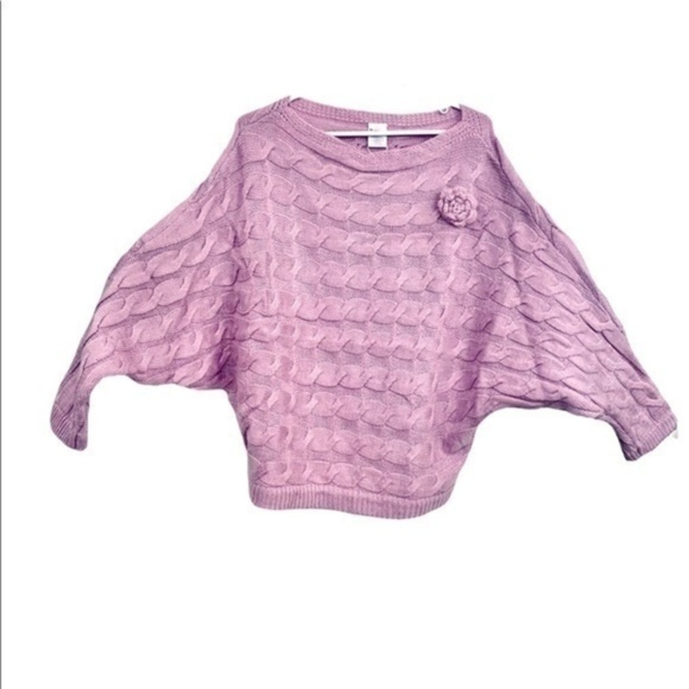 Pink Knitted MILITARY HIPPIE Off-The-Shoulder Sweater | Size Small
